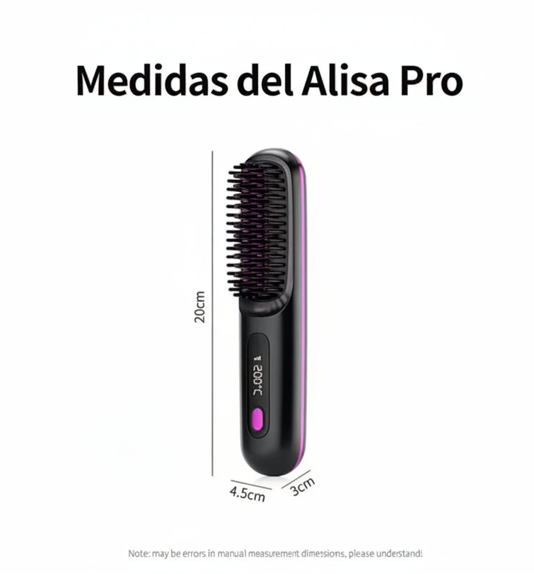 ALISA PRO- Cepillo Alisador De Pelo Iónico Práctico y Pórtatil