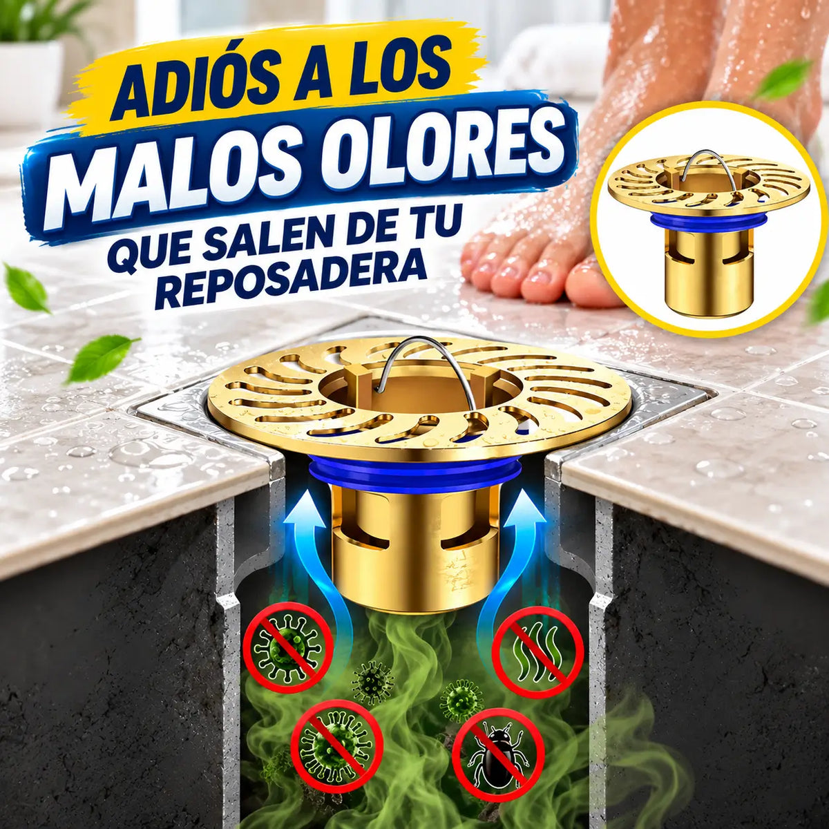 DESAGÜE SIFON ANTIOLOR - Evita Que Malos Olores Salgán de tu Reposadera